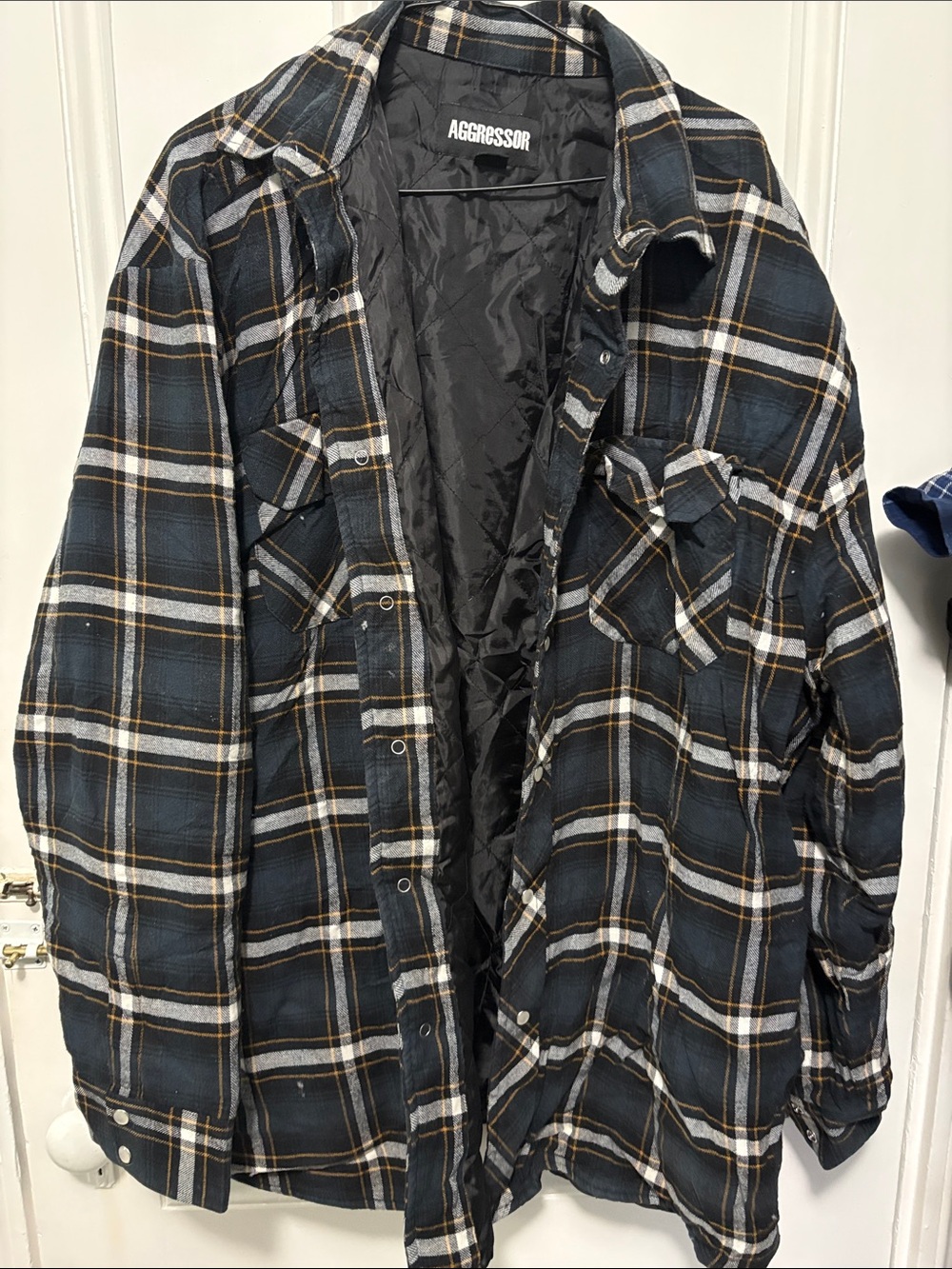 Men's Black Plaid Lightweight Shirt Jacket